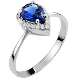 Λευκόχρυσο δαχτυλίδι σταγόνα Κ14 με ζιργκόν